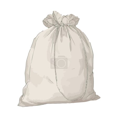 Ilustración de Saco de arpillera áspera sobre blanco - Imagen libre de derechos