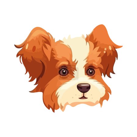 Illustration for Cute purebred terrier face over white - Royalty Free Image