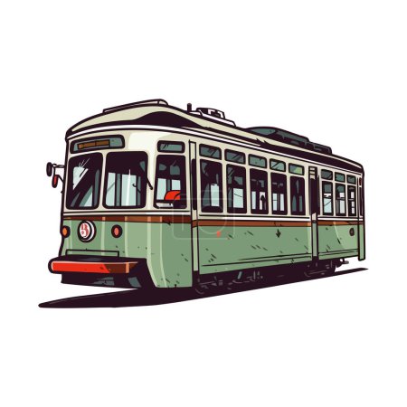 Ilustración del autobús turístico sobre blanco