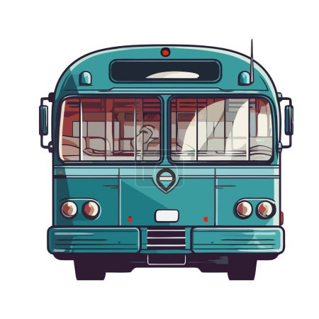 Téléchargez les illustrations : Conception de bus bleu sur blanc - en licence libre de droit