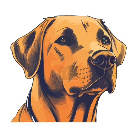 Illustration for A loyal dog over white - Royalty Free Image