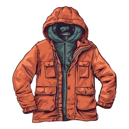 Illustration for Winter with jacket over white - Royalty Free Image