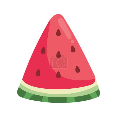 Téléchargez les illustrations : Tranche pastèque fruits frais icône isolé - en licence libre de droit