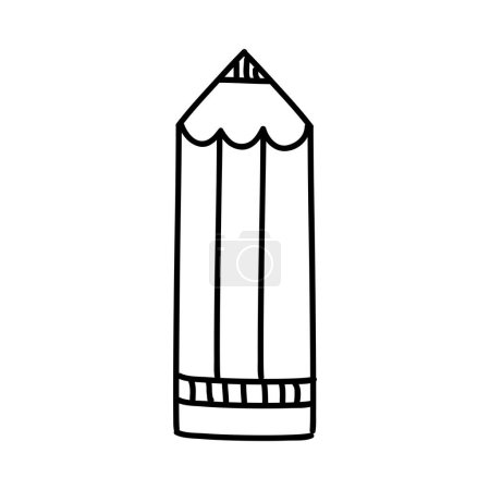 Téléchargez les illustrations : Crayon icône gribouillis illustration isolée - en licence libre de droit