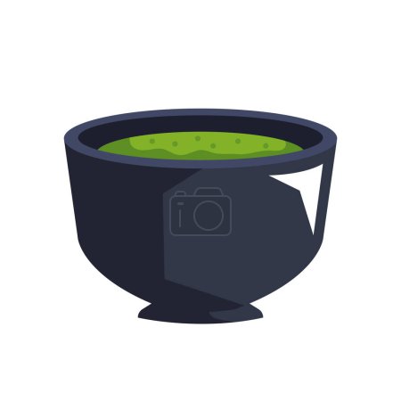 Illustration for Matcha Tea in a bowl icon isolated - Royalty Free Image