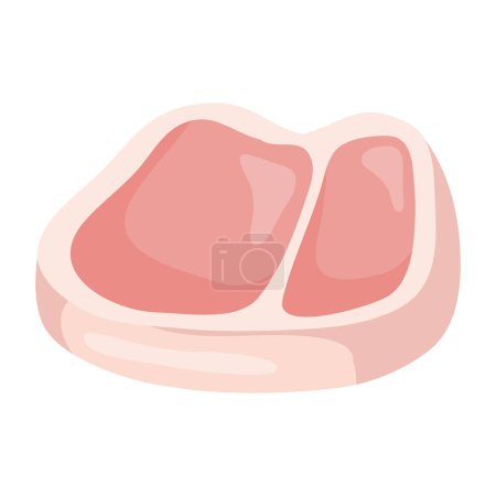 Téléchargez les illustrations : Produit de viande côtelette icône isolé - en licence libre de droit
