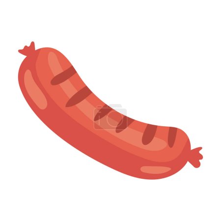 Illustration for Meat product sausage icon isolated - Royalty Free Image