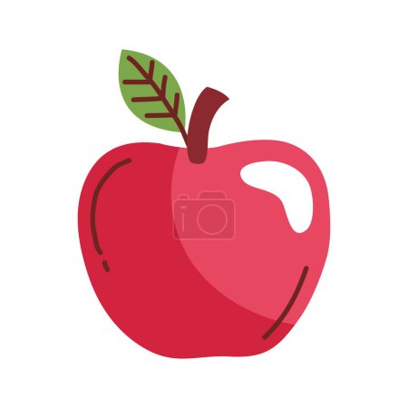 Illustration for Apple fresh fruit icon isolated - Royalty Free Image