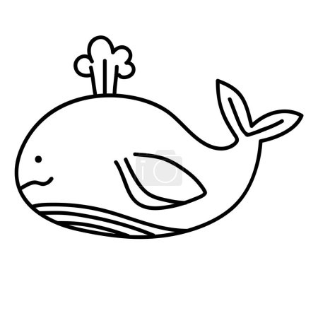 Ilustración de Icono garabato de ballena ilustración aislada - Imagen libre de derechos