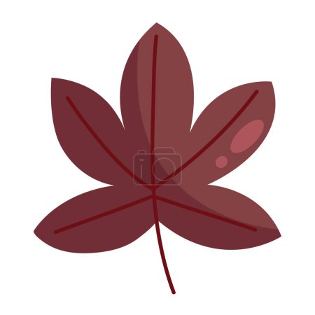 Illustration for Autumn leaf natural icon isolated - Royalty Free Image