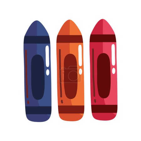 Téléchargez les illustrations : Crayons couleur icône d'approvisionnement icône isolée - en licence libre de droit