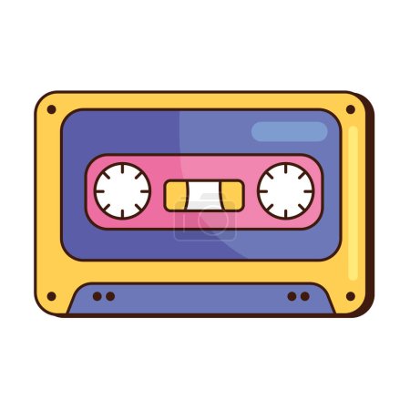 Illustration for Cassette music retro icon isolated - Royalty Free Image