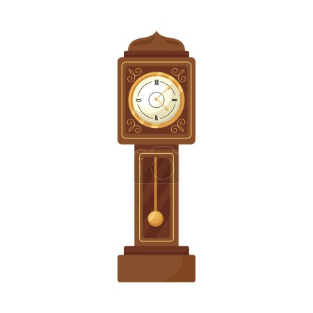 Ilustración de Reloj de oro con icono de péndulo aislado - Imagen libre de derechos