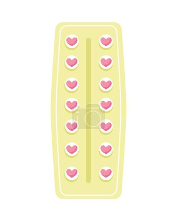Illustration for Birth control pills contraceptive icon isolated - Royalty Free Image