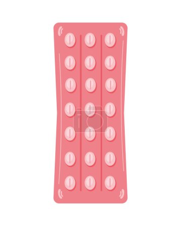Illustration for Birth control pills health icon isolated - Royalty Free Image