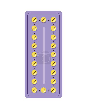 Téléchargez les illustrations : Pilules contraceptives icône de planification isolé - en licence libre de droit