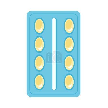 Illustration for Birth control pills package icon isolated - Royalty Free Image