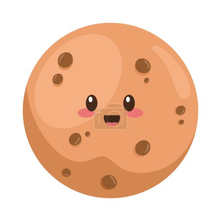Ilustración de Cookie kawaii alimento icono aislado - Imagen libre de derechos