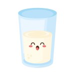 kawaii milk glass food icon isolated