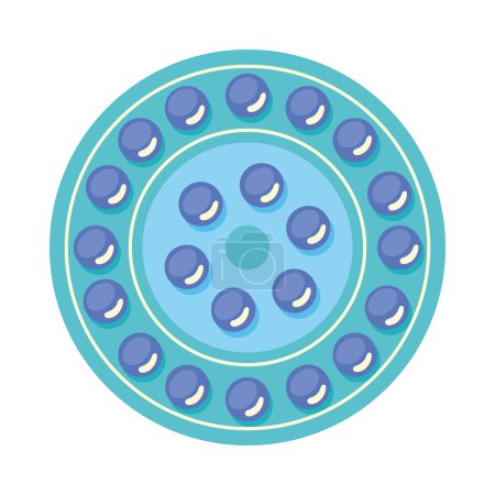 Illustration for Birth control pills hormonal icon isolated - Royalty Free Image