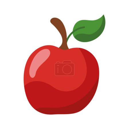 Téléchargez les illustrations : Pomme fruit icône isolé vecteur - en licence libre de droit