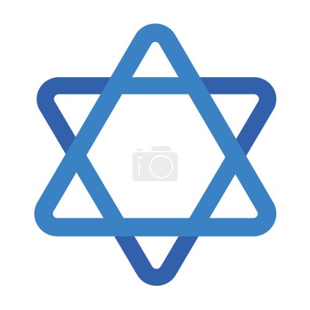Téléchargez les illustrations : Yom kippour icône étoile juive isolé - en licence libre de droit