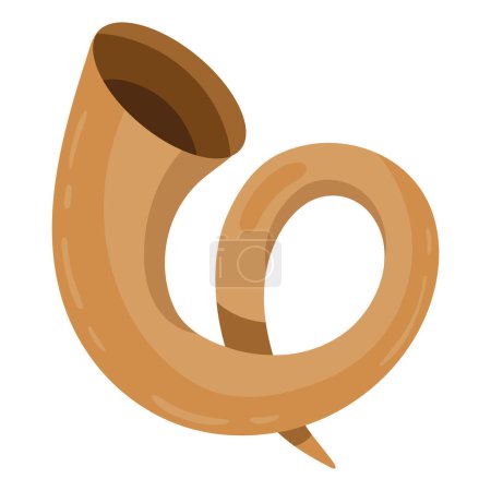 Illustration for Yom kippur shofar horn icon isolated - Royalty Free Image