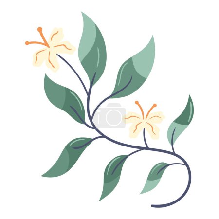 Illustration for Flowers and leaves icon isolated - Royalty Free Image