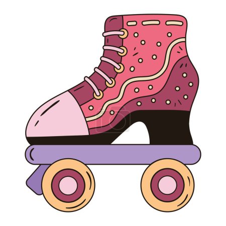 Illustration for Pink skate pop art recreation icon isolated - Royalty Free Image