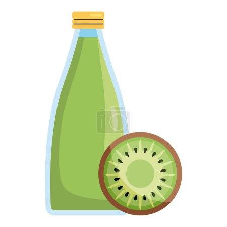 Ilustración de Bebida de frutas de kiwi vector aislado - Imagen libre de derechos