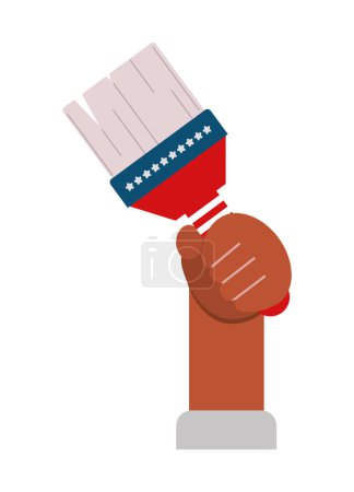 Illustration for Usa labor day hand with tool icon isolated - Royalty Free Image