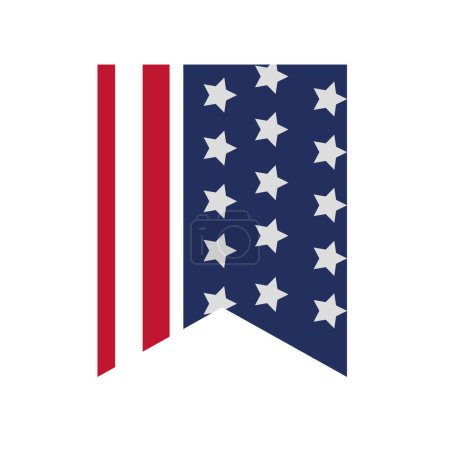 Ilustración de Bandera americana icono nacional aislado - Imagen libre de derechos
