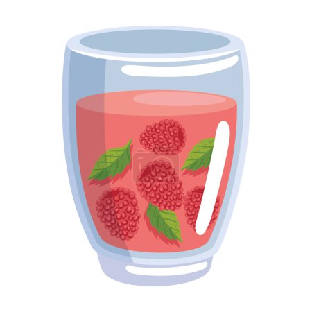 Téléchargez les illustrations : Fruit boisson framboise icône isolé - en licence libre de droit