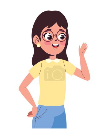Ilustración de Chica hablando avatar icono aislado - Imagen libre de derechos