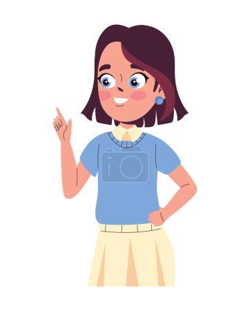 Ilustración de Chica hablando icono de dibujos animados aislado - Imagen libre de derechos