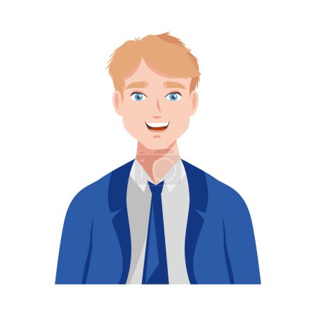 Illustration for Blond man young icon isolated - Royalty Free Image