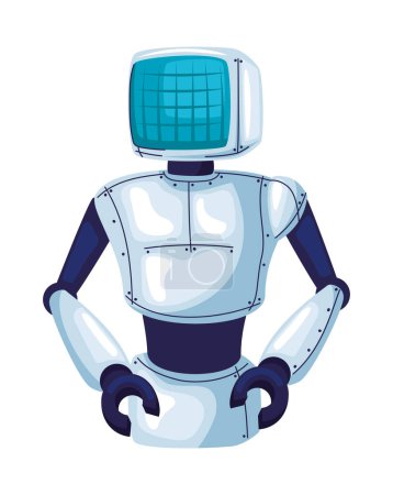 Téléchargez les illustrations : Robot ai technologie machine icône isolé - en licence libre de droit