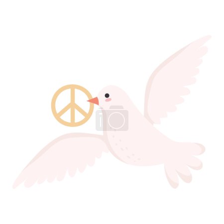Illustration for World peace day dove sign isolated icon - Royalty Free Image