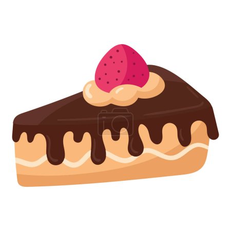 Téléchargez les illustrations : Dessert tranche gâteau icône isolé - en licence libre de droit