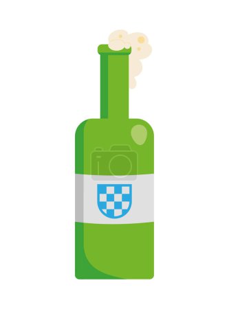 Illustration for Oktoberfest beer bottle icon isolated - Royalty Free Image