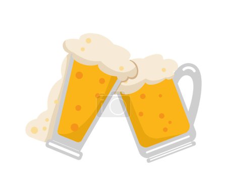 Illustration for Oktoberfest beers celebration icon isolated - Royalty Free Image