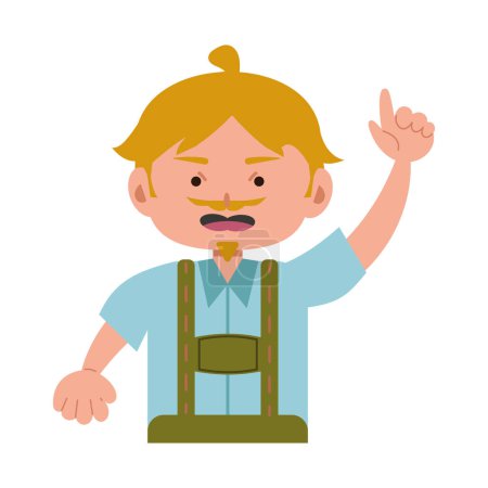 Illustration for Bavarian man character icon isolated - Royalty Free Image
