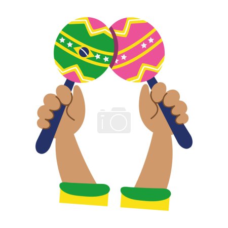 Téléchargez les illustrations : Journée brésilienne célébration événement icône isolé - en licence libre de droit
