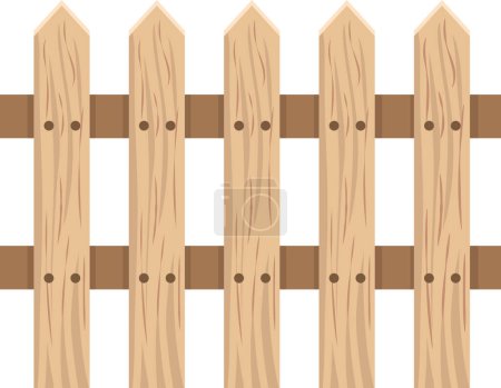 Illustration for Garden wooden fence border icon isolated - Royalty Free Image