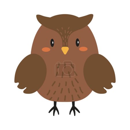 Illustration for Autumn season animal owl icon isolated - Royalty Free Image