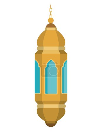 Ilustración de Lámpara de ramadán dorado icono aislado luz - Imagen libre de derechos