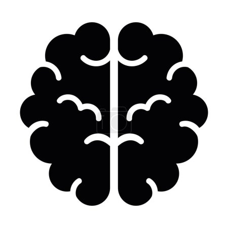 Illustration for Profile brain black style isolated icon - Royalty Free Image