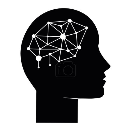 Illustration for Profile brain think icon isolated - Royalty Free Image