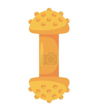 Ilustración de Juguete de goma mascota hueso amarillo icono aislado - Imagen libre de derechos