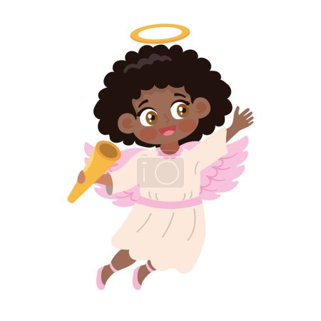 Illustration for Little angel cute icon isolated - Royalty Free Image